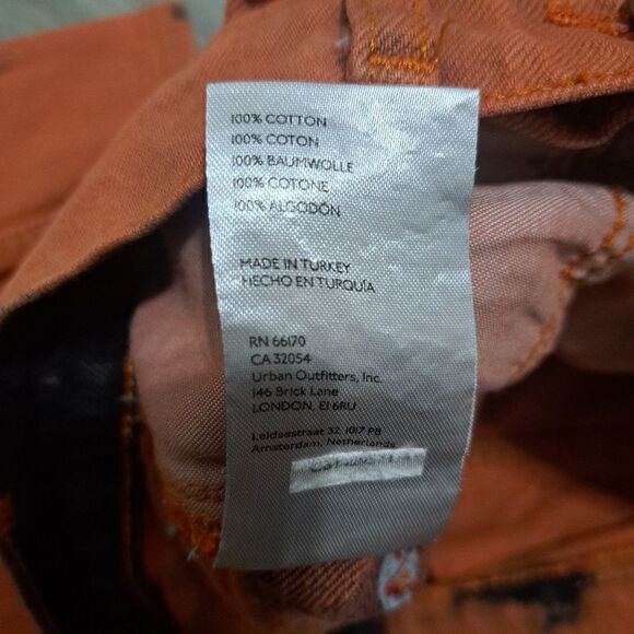 BDG The A Wide Leg Ombre Acid Wash Grunge Streetwear Baggy Jeans Size 26 Orange - Picture 8 of 16